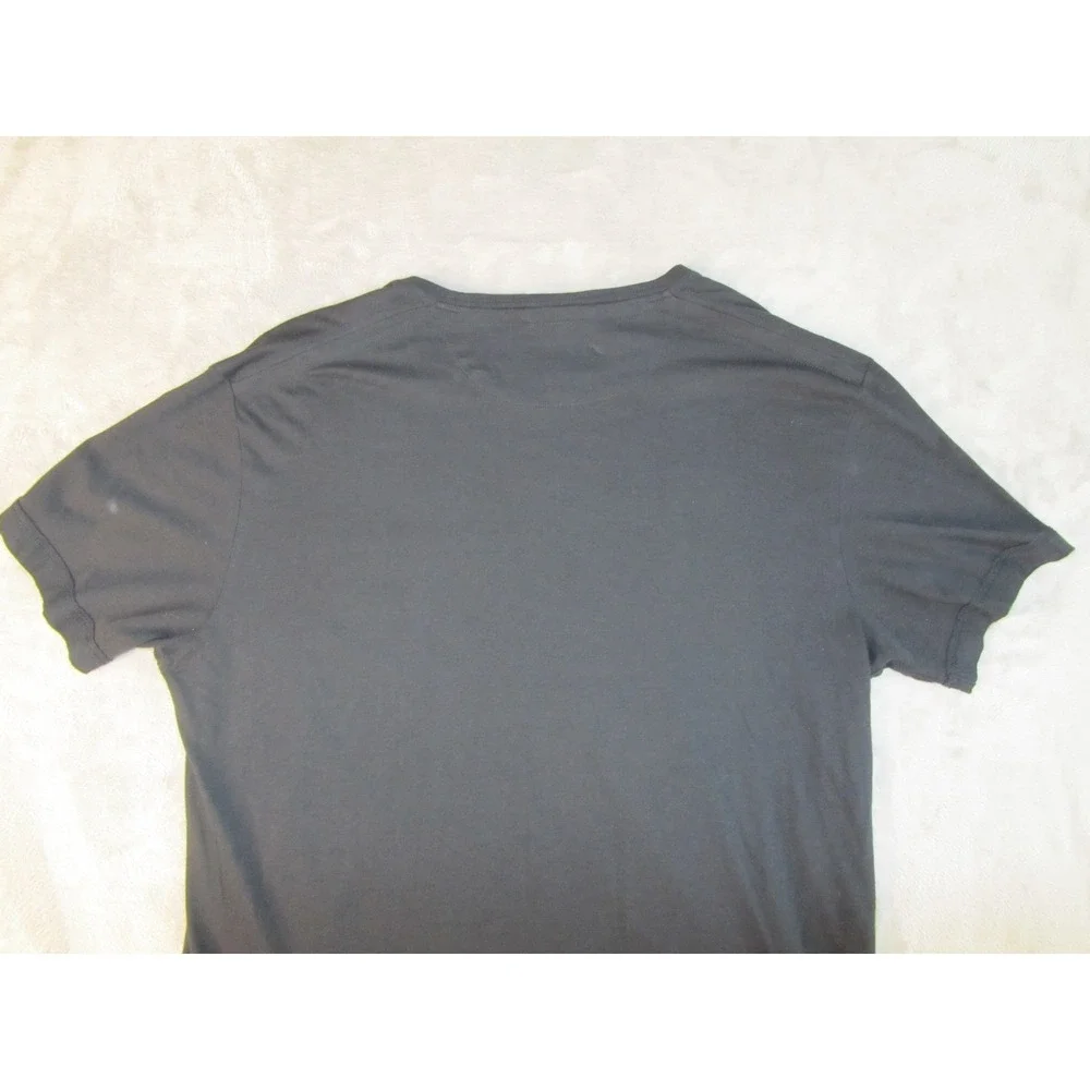 True Religion Mens Charcoal Gray Red Horseshoe Graphic Pocket T-Shirt Size L